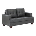 Faux Leather Loveseat in Gray J60546