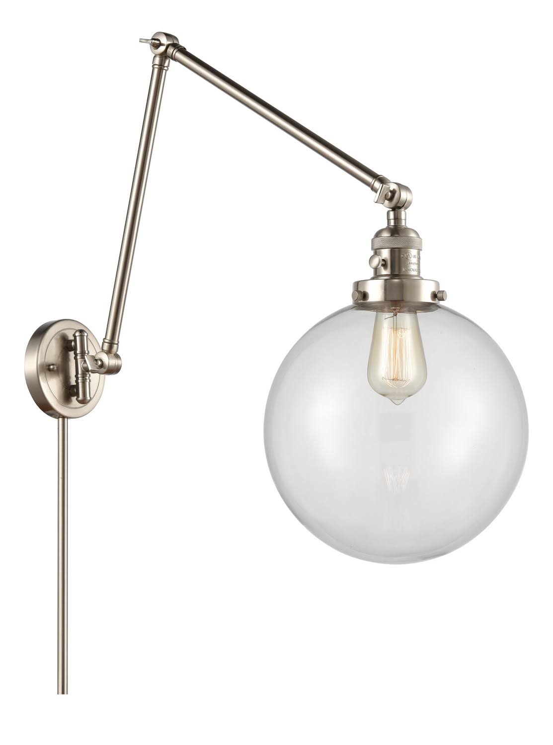 Brushed Satin Nickel Swing Arm Lamp D9019