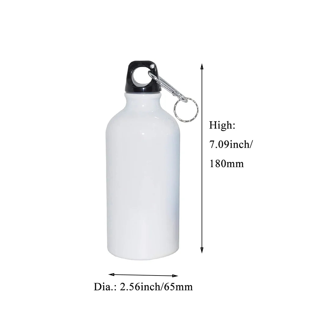 50pcs 500ml Aluminium Water Bottle White W6790