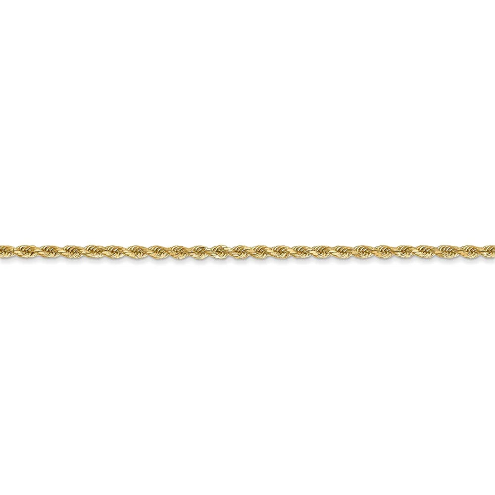 14kt Yellow Gold Diamond Cut Rope Chain with Lobster Clasp, 16 inch M119