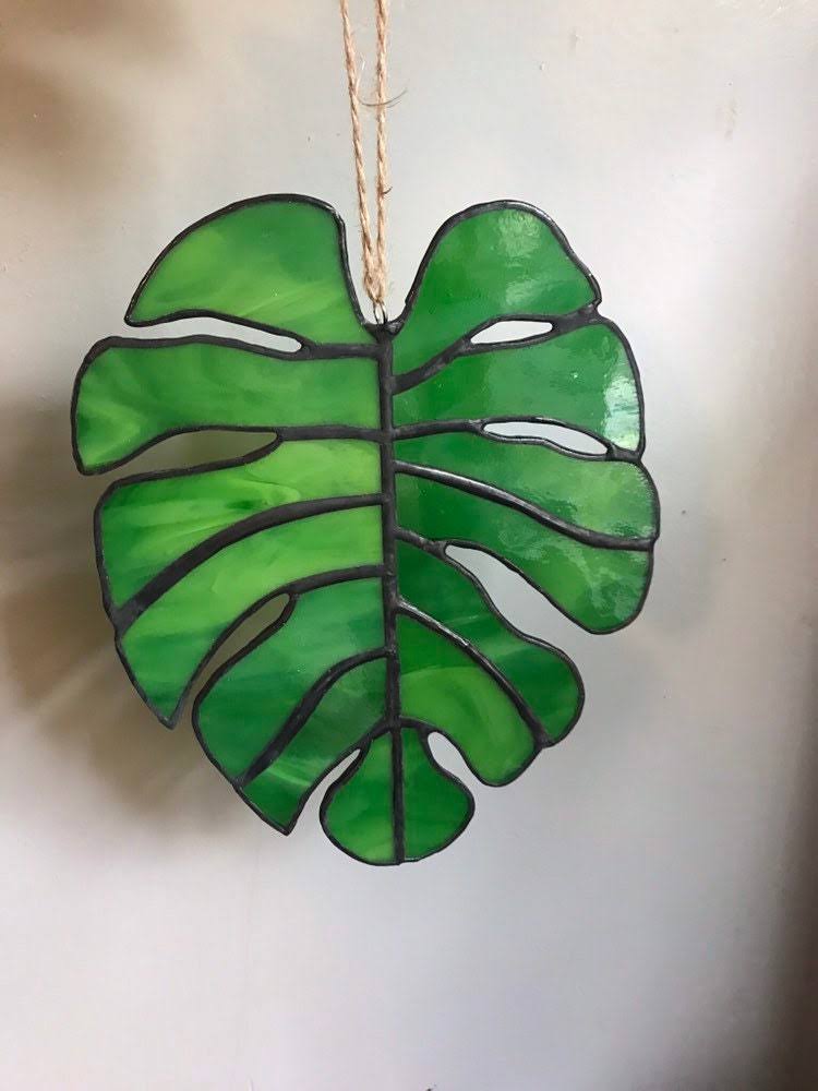 Stained Glass Monstera Leaf F795