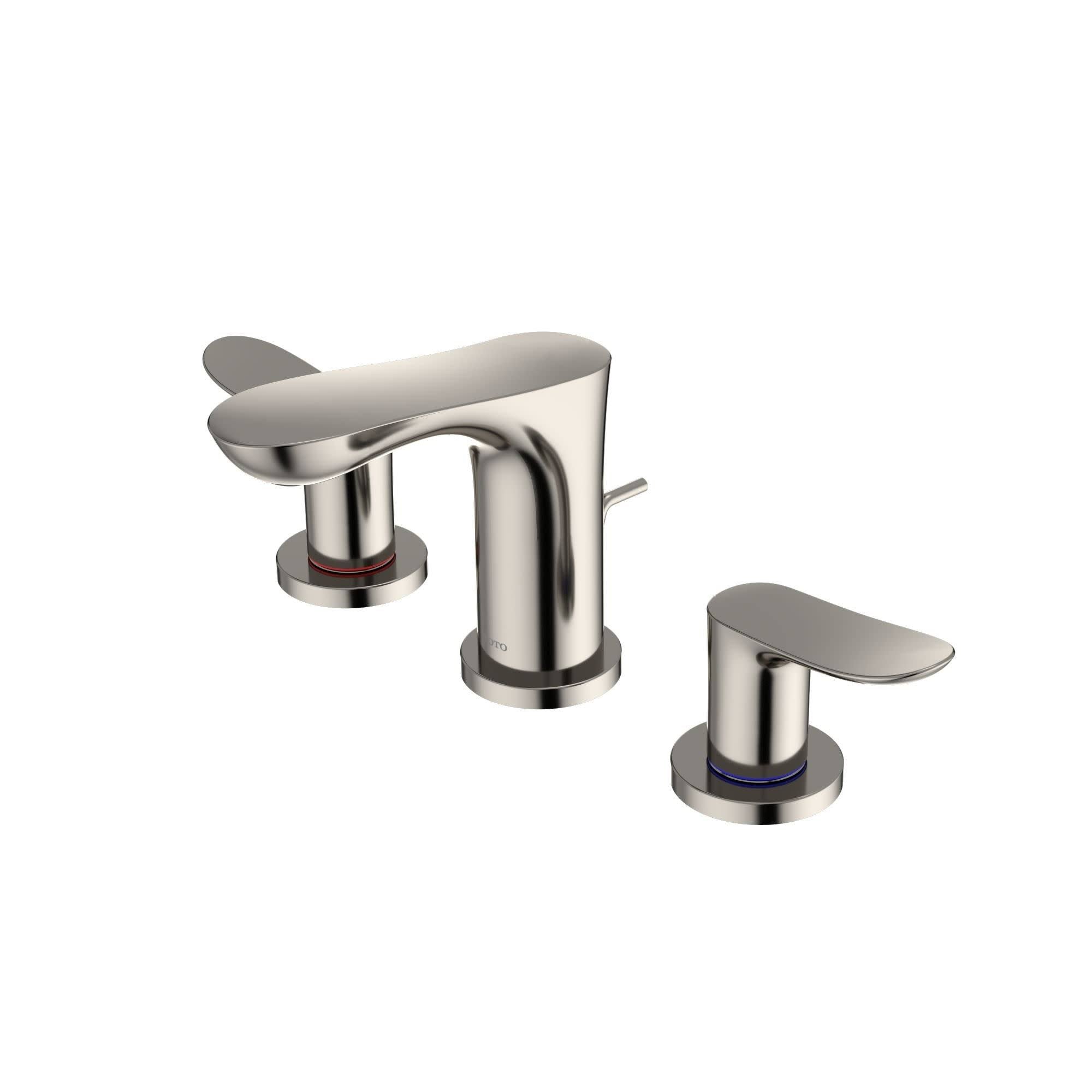 Two Handle Widespread Bathroom Sink Faucet, Polished Nickel J53037
