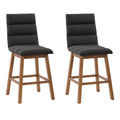 Dark Gray Fabric Barstool - Set of 2 W9698