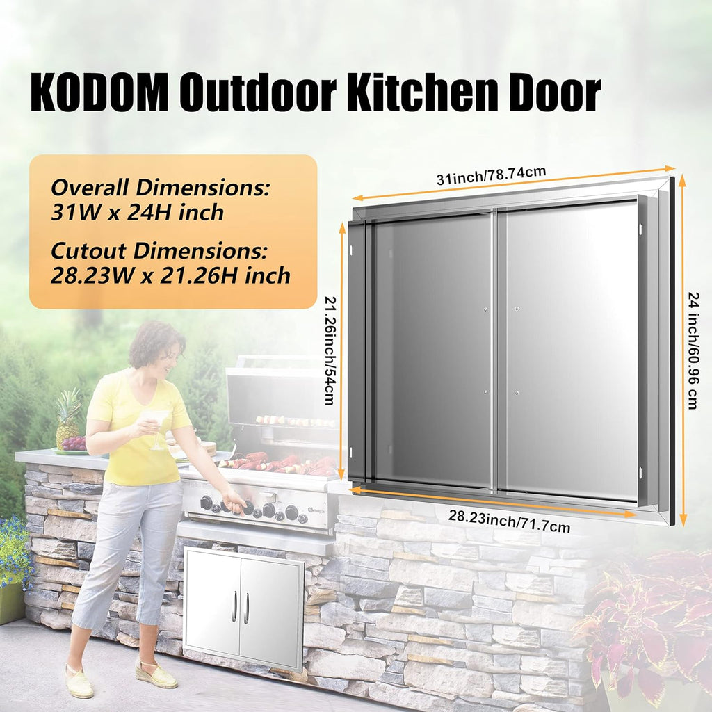 Stainless Steel Outdoor Kitchen Double Access Door K279360