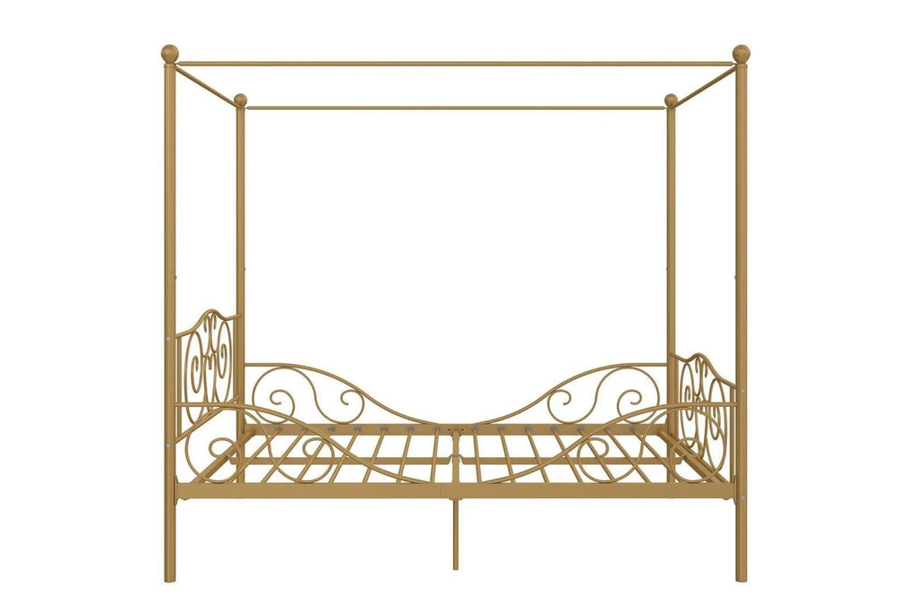 Gold Full Size Metal Canopy Bed Frame V360282