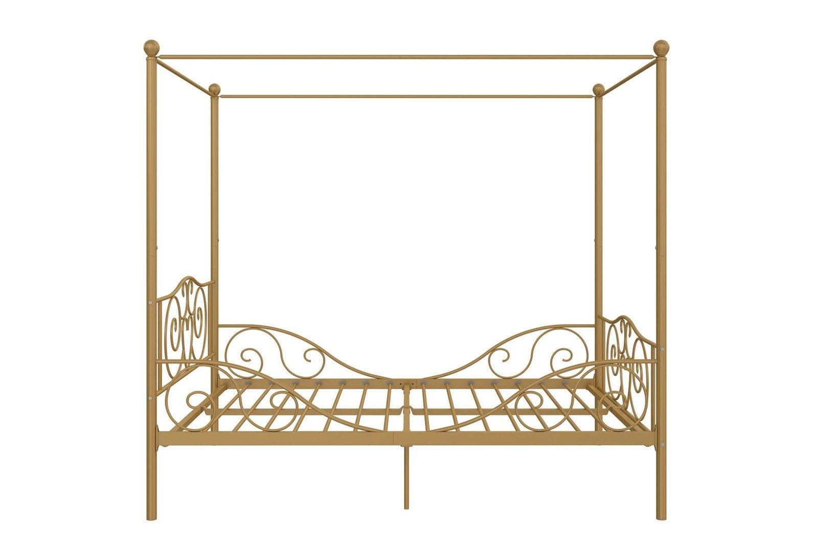 Gold Full Size Metal Canopy Bed Frame V360282