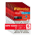 16x20x1 MPR 1000D Micro Allergen Plus DUST Air Filter, 6-Pack Y772