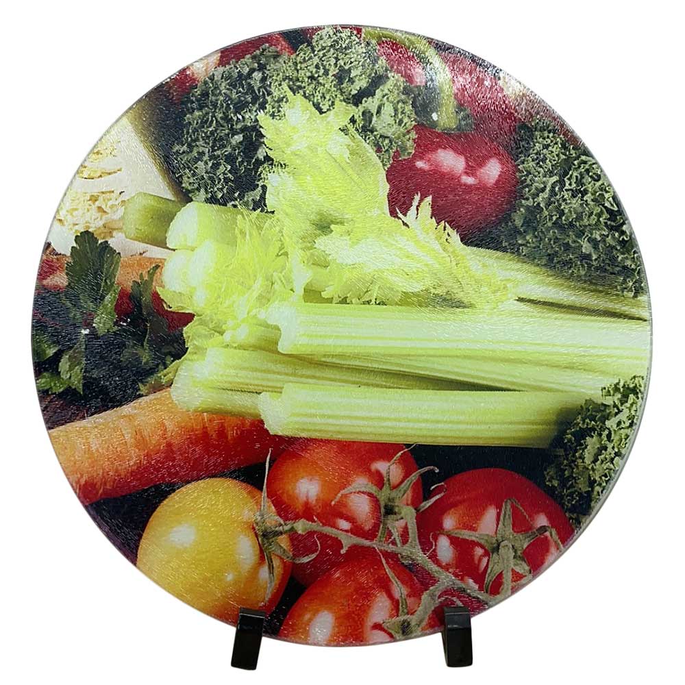 20 Pack Sublimation Blanks Round Tempered Glass Cutting Board 11.8in with White Coating D145858