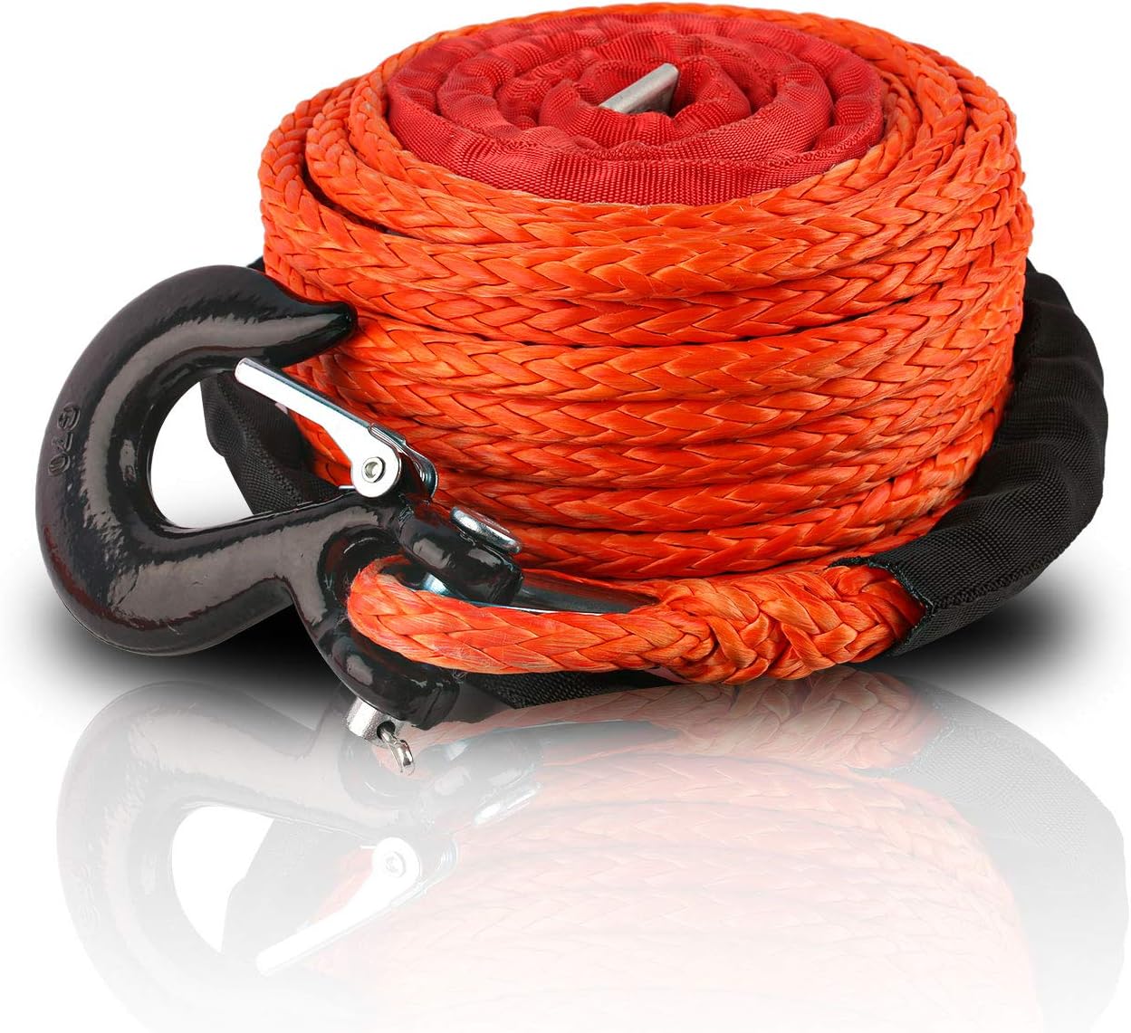 3/8" x 100ft Synthetic Winch Rope Dyneema Winch Cable 23809 lbs (Orange) C943710