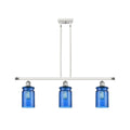 White and Polished Chrome 3 Light Island Light J8409