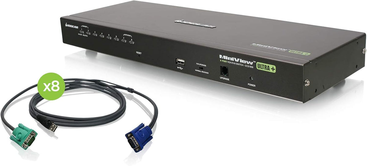 8-Port USB PS/2 Combo VGA KVM Switch with USB KVM Cables N4655