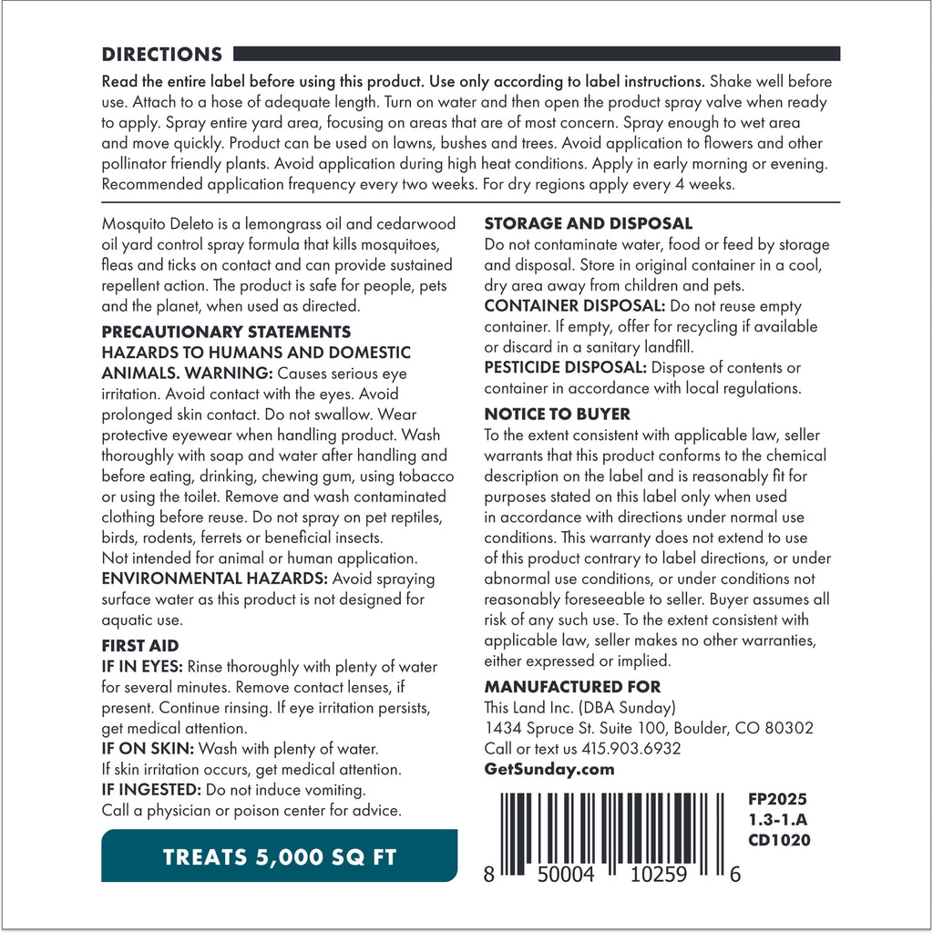 Plant-Based Bug Control Spray & Repellent 32 oz. W743