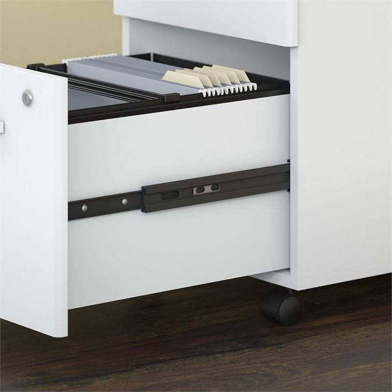 White 3 Drawer Mobile File Cabinet P50825