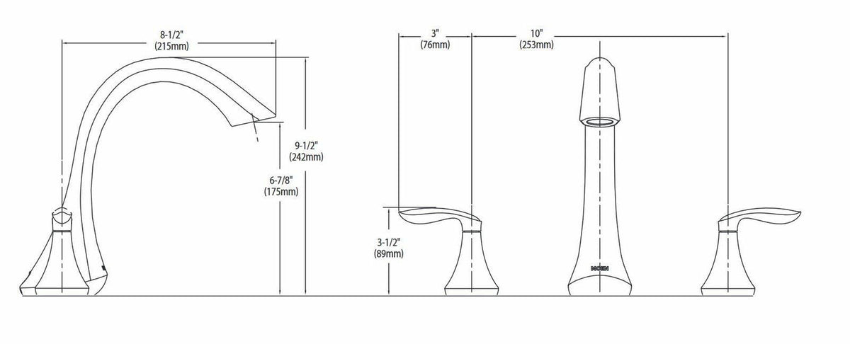 Brushed Nickel Two-Handle Roman Tub Faucet Trim Kit R8329