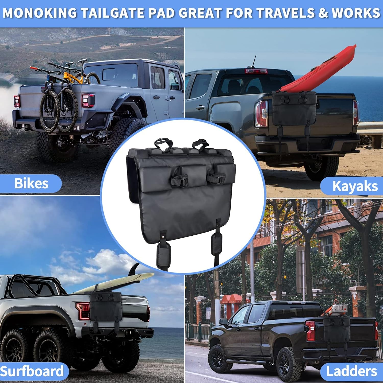 Tailgate Bike Pads with Tool Pocket, 21" Wide Pack of 2 H28409