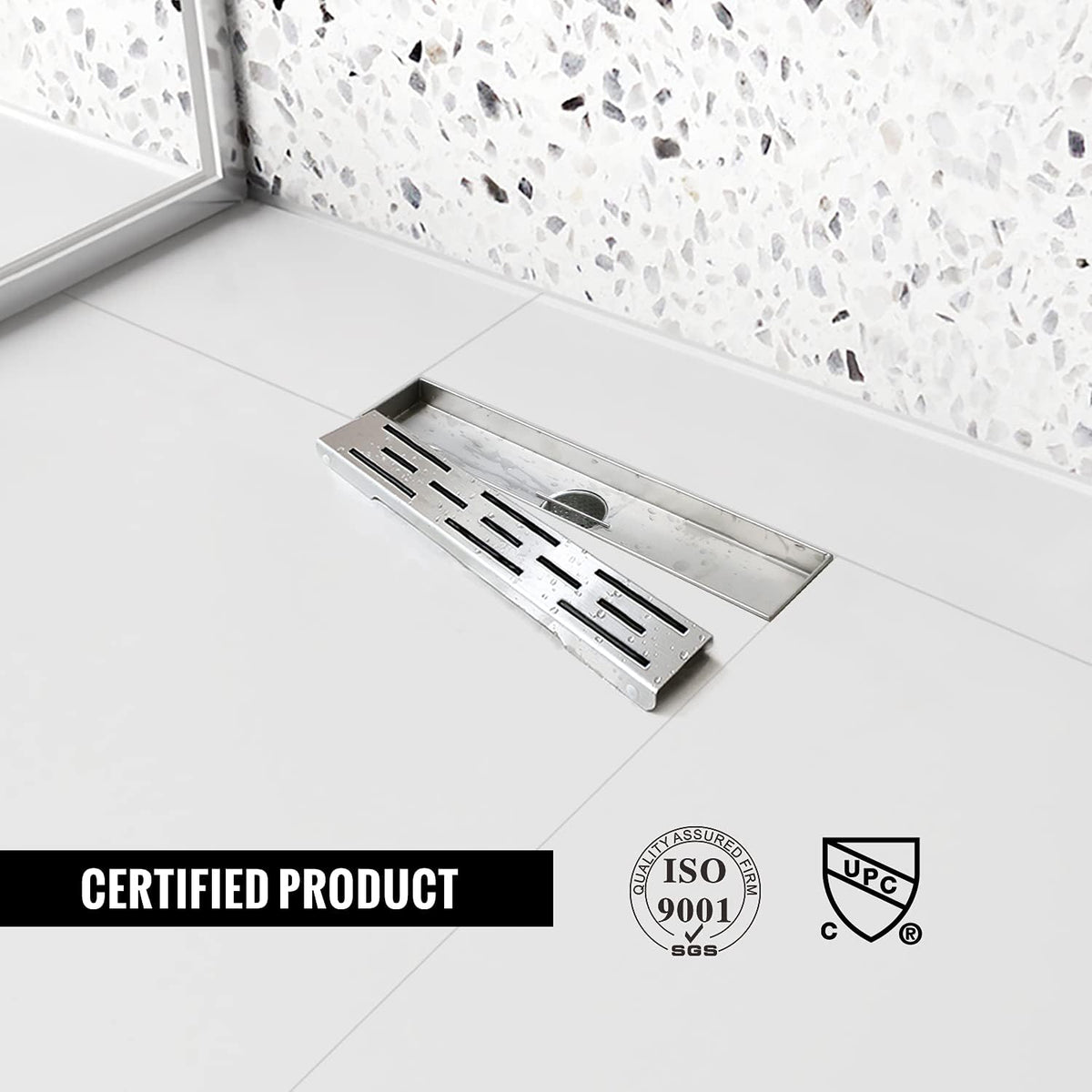 24 inch Linear Brushed 304 Stainless Steel Shower Drain M592319