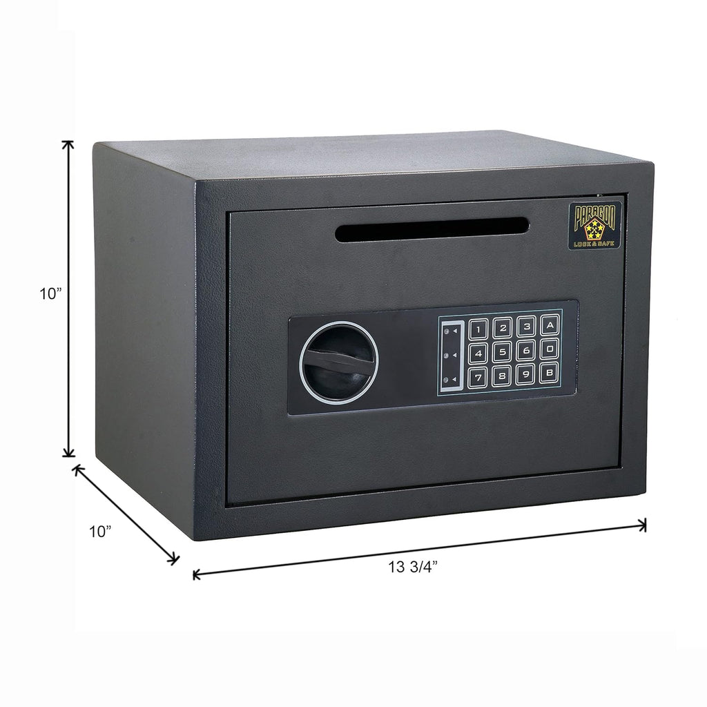 Black Digital Safe Compact Steel Money Security Box with Keypad X179758