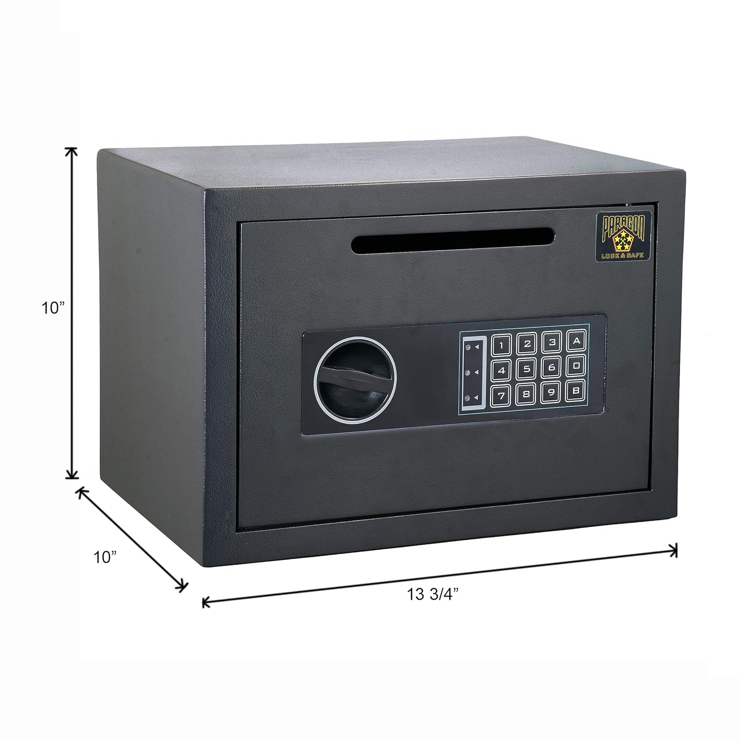 Black Digital Safe Compact Steel Money Security Box with Keypad X179758