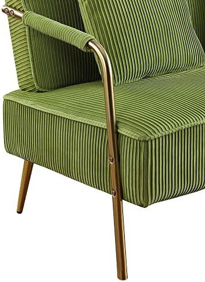 55" Pleated Velvet Loveseat Sofa with 2 Throw Pillows and Gold Metal Legs P70265