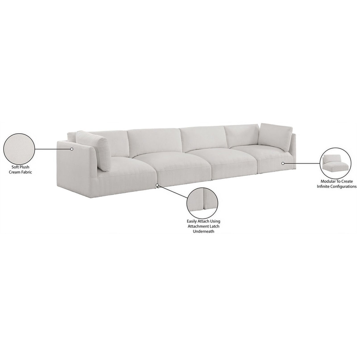 Cream Fabric Modular Sofa Z33745
