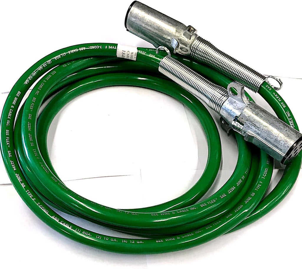 12 FT 7 Way Plug ABS Straight Cable Assembly Green Pack of 2 U3582