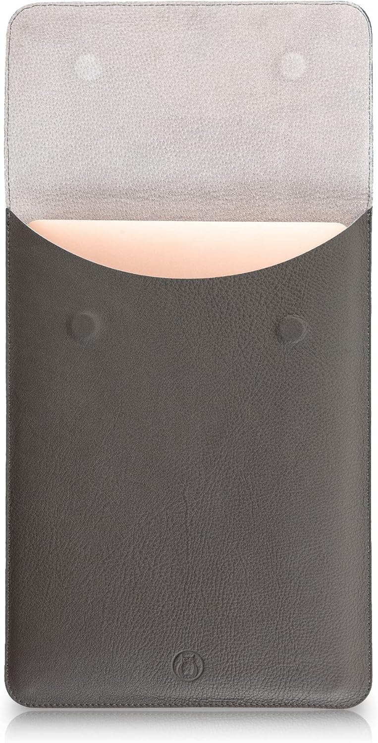 Thin Leather Laptop Sleeve, 13 Inch Suede Padded (Brown) V64472