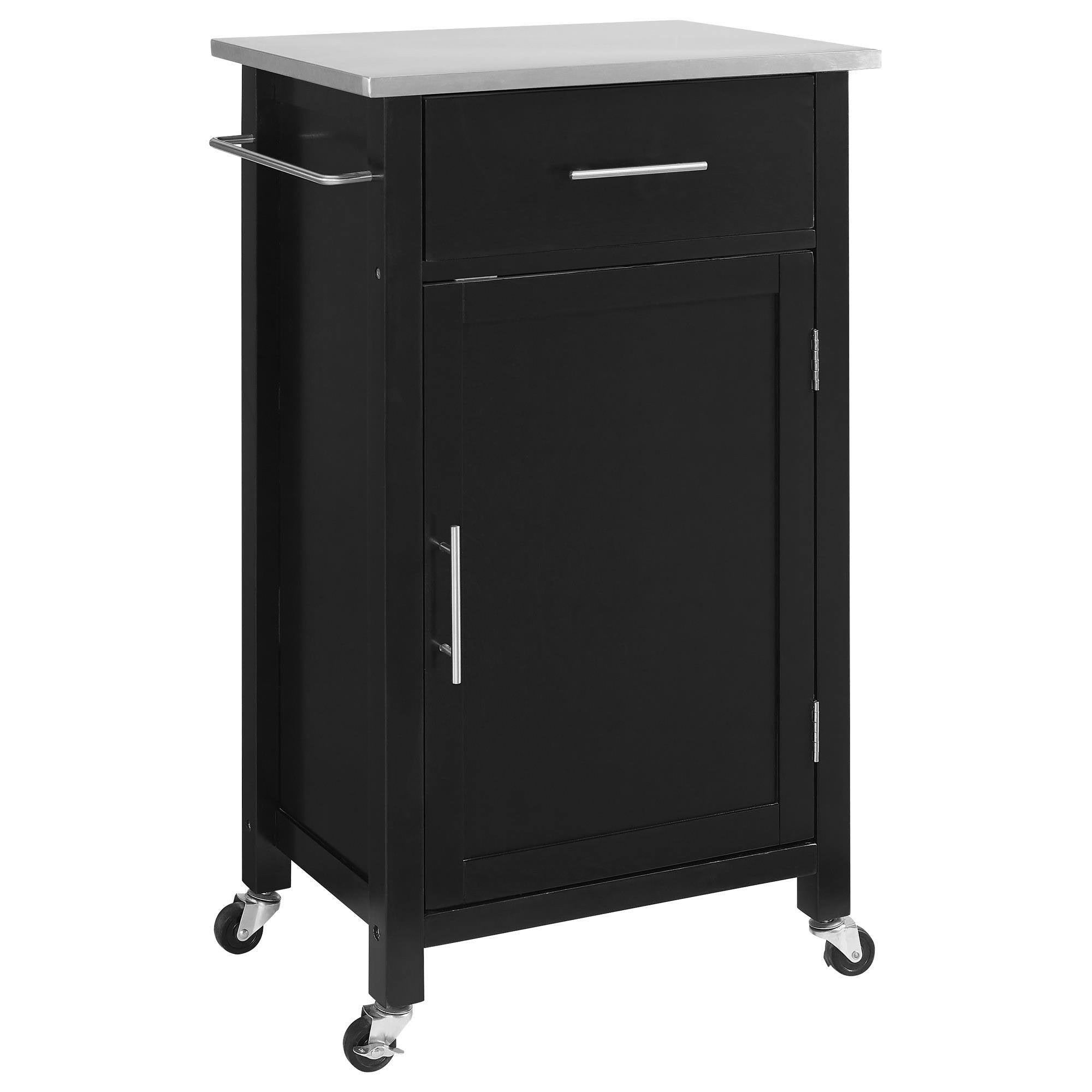 Black Stainless Steel Top Kitchen Island Cart P15095