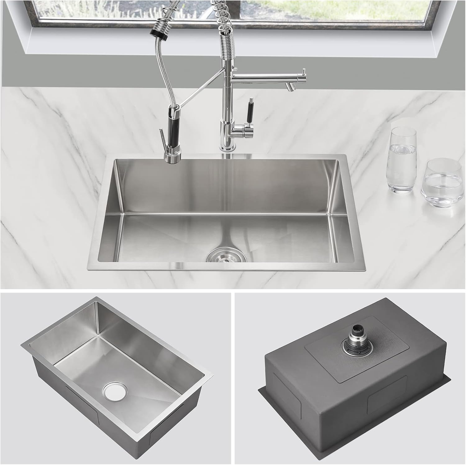 30 x 18 inch Undermount Stainless Steel Kitchen Sink Z895040