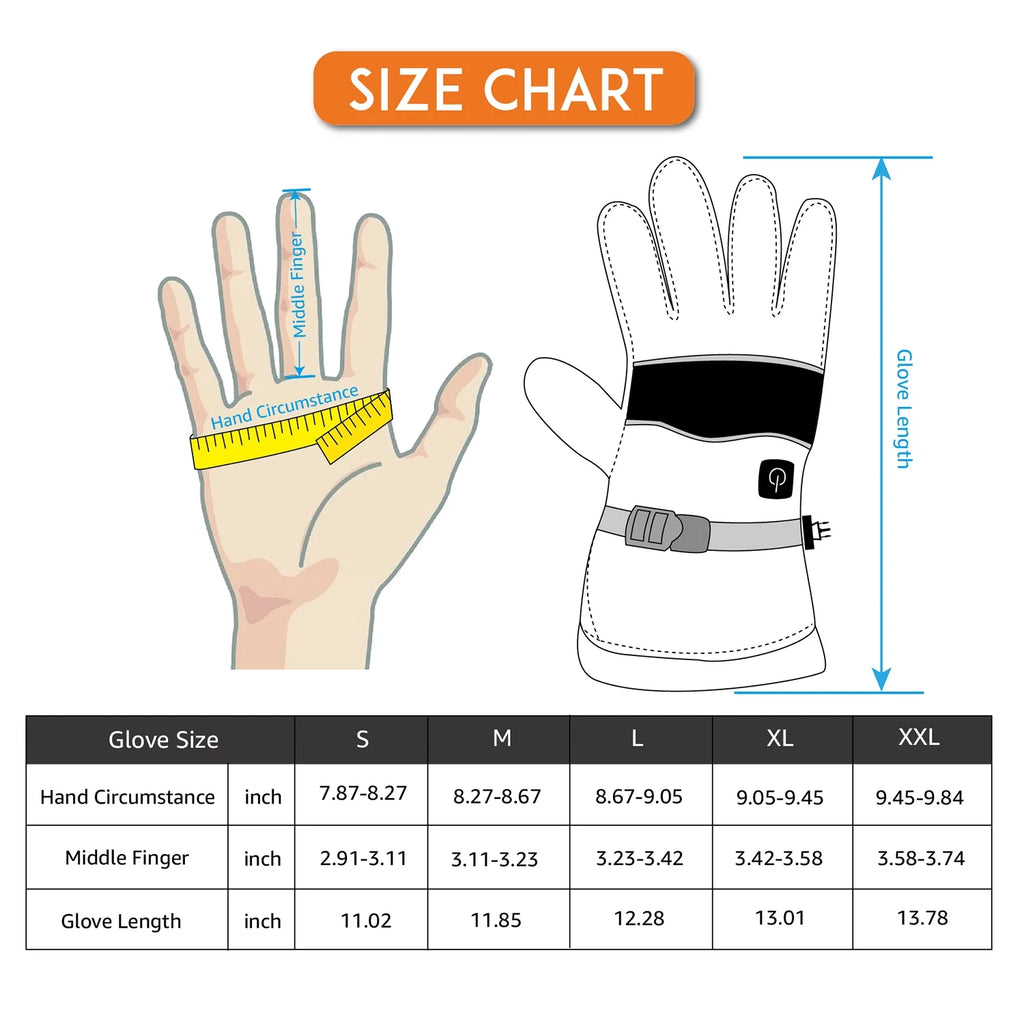 Heated 3M Thinsulate Thermal Winter Gloves with 2 Rechargeable Battery Grey Z3371