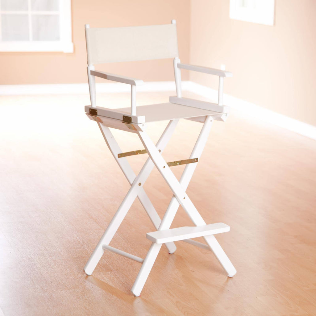 White Frame Gray Canvas Director's Chair G8038