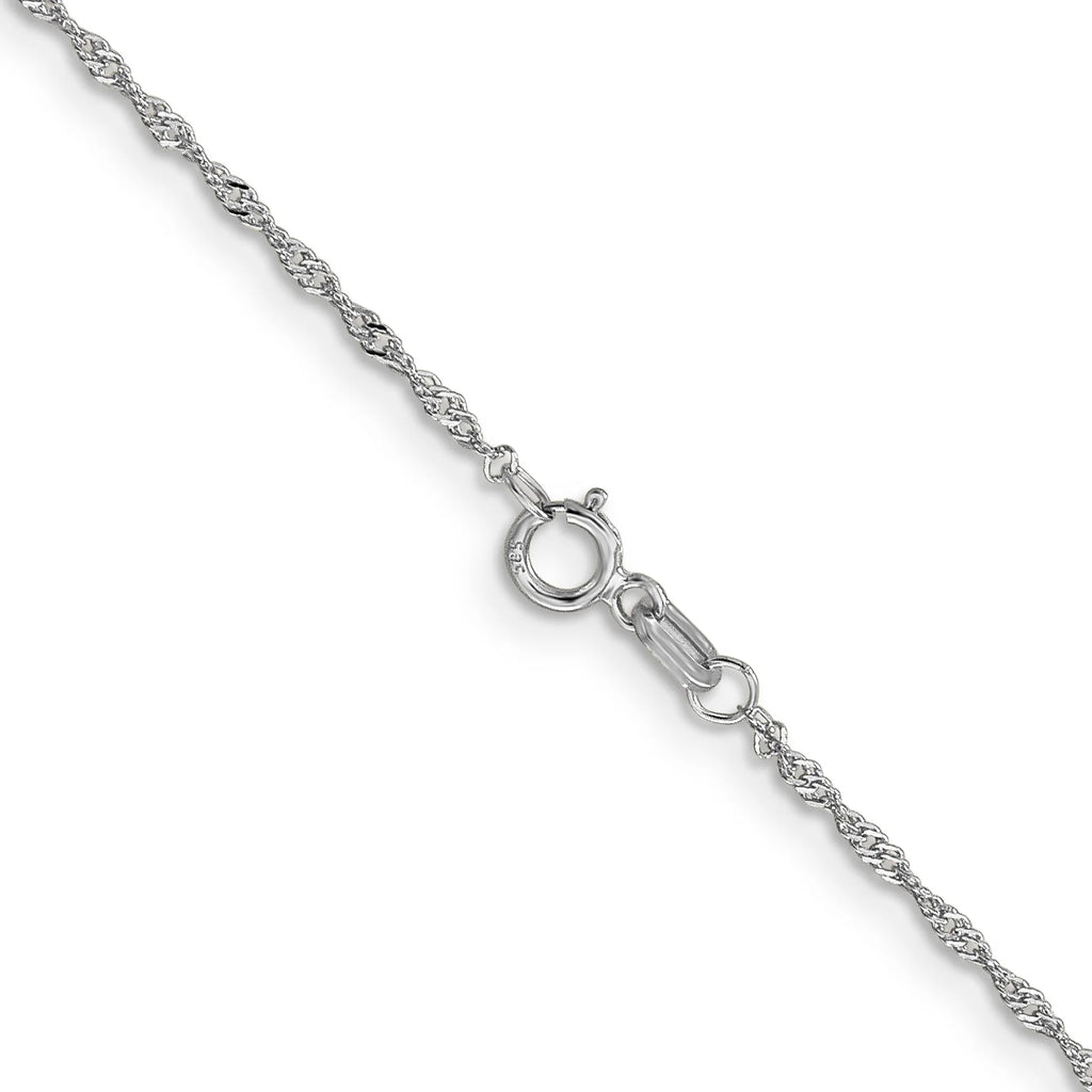 14K White Gold Ultra-thin Chain Necklace 24 Inches Y402