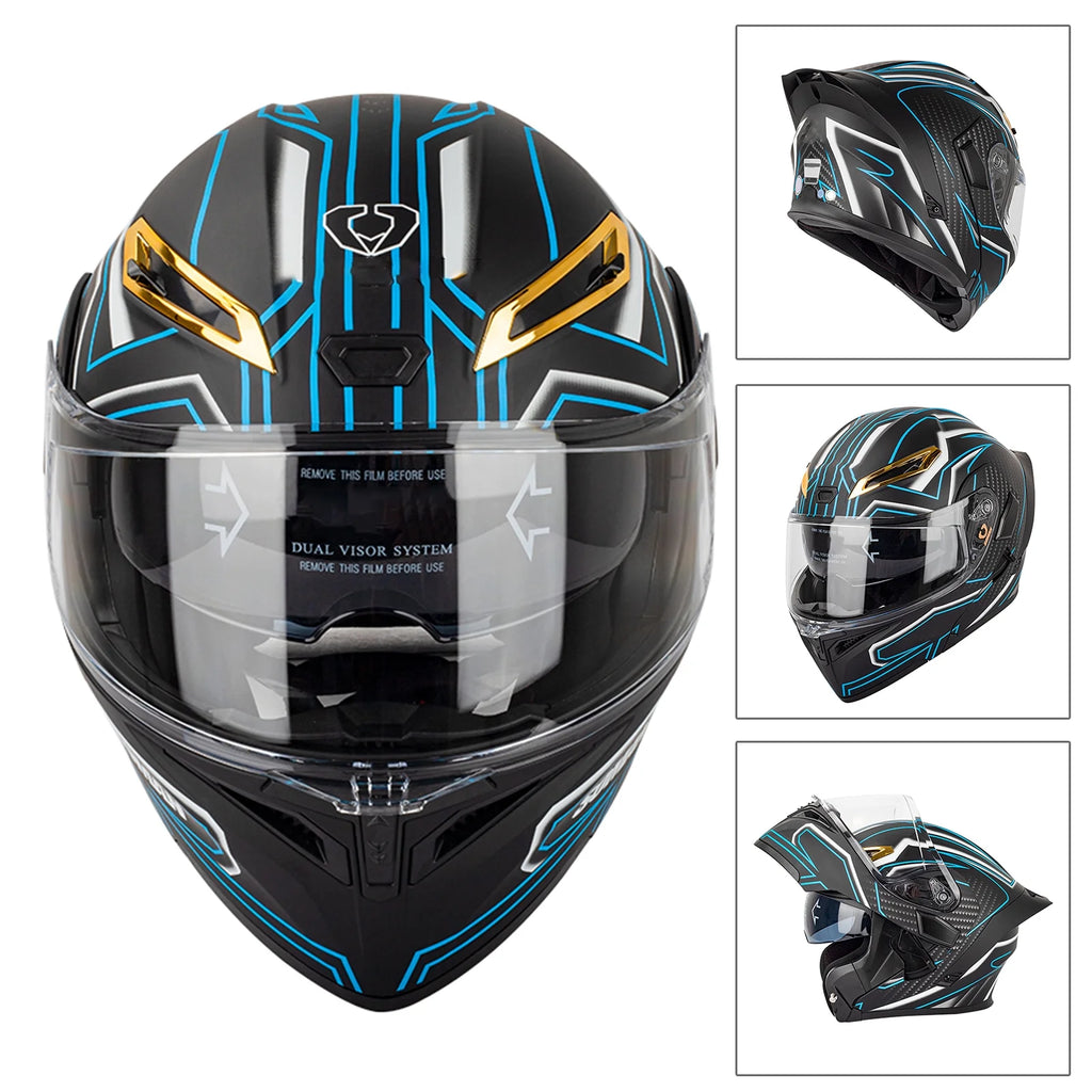 Motorbike Helmet with Dual Visor D92058