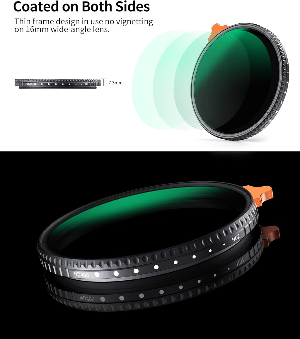82mm Variable ND Filter ND2-ND400 with Optical Glass Leather Case Y7946
