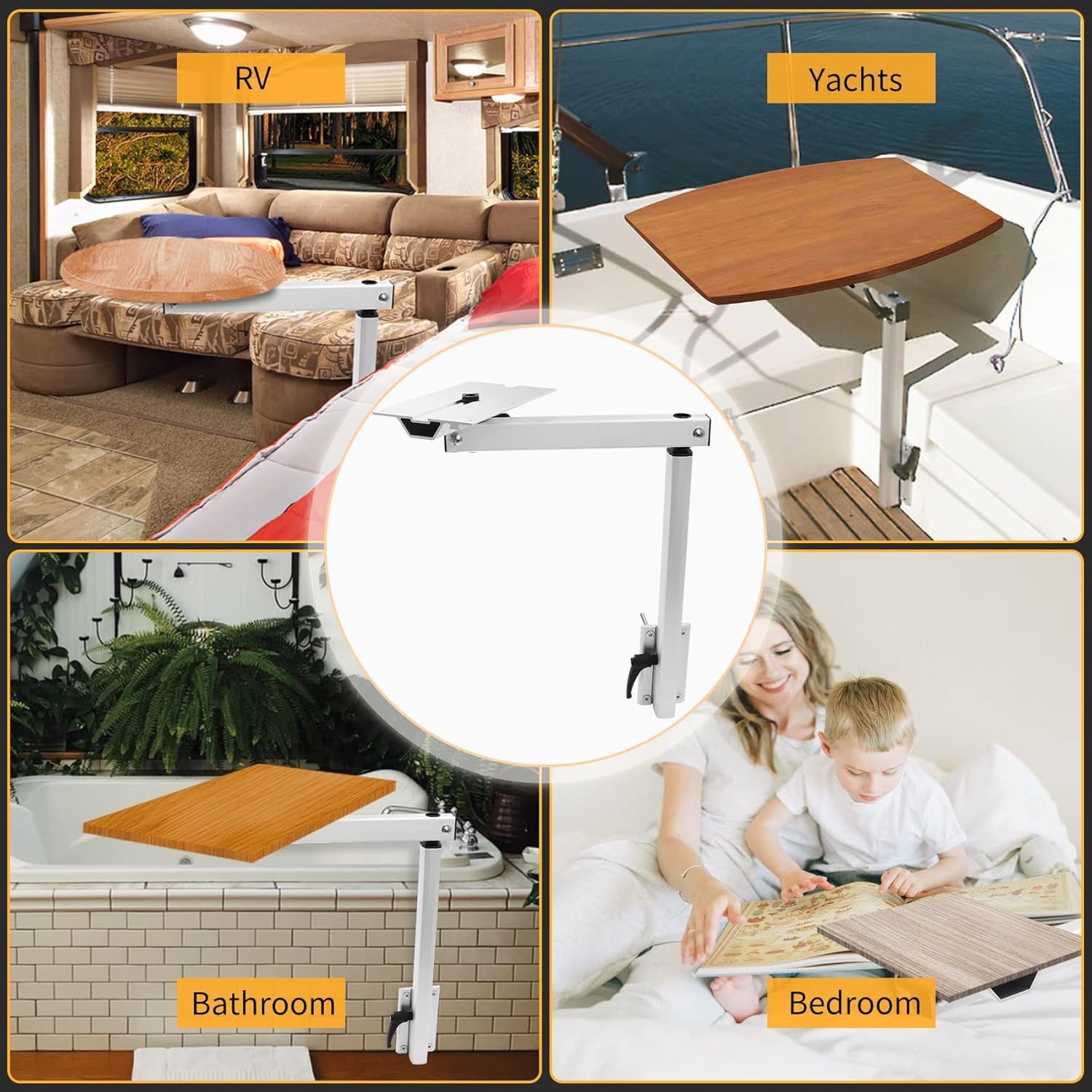 Removable 360 Degree Rotation Aluminum Alloy Height Adjustable Table Leg Bracket K61024