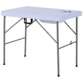 White Portable Folding Camping Table with Faucet D9205