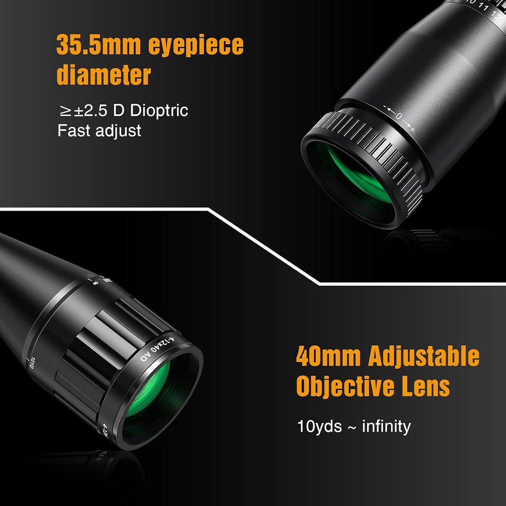 SFP 4-12x40 AO Tactical Rifle Scope with BDC Reticle Optics 1-inch Tube O14037