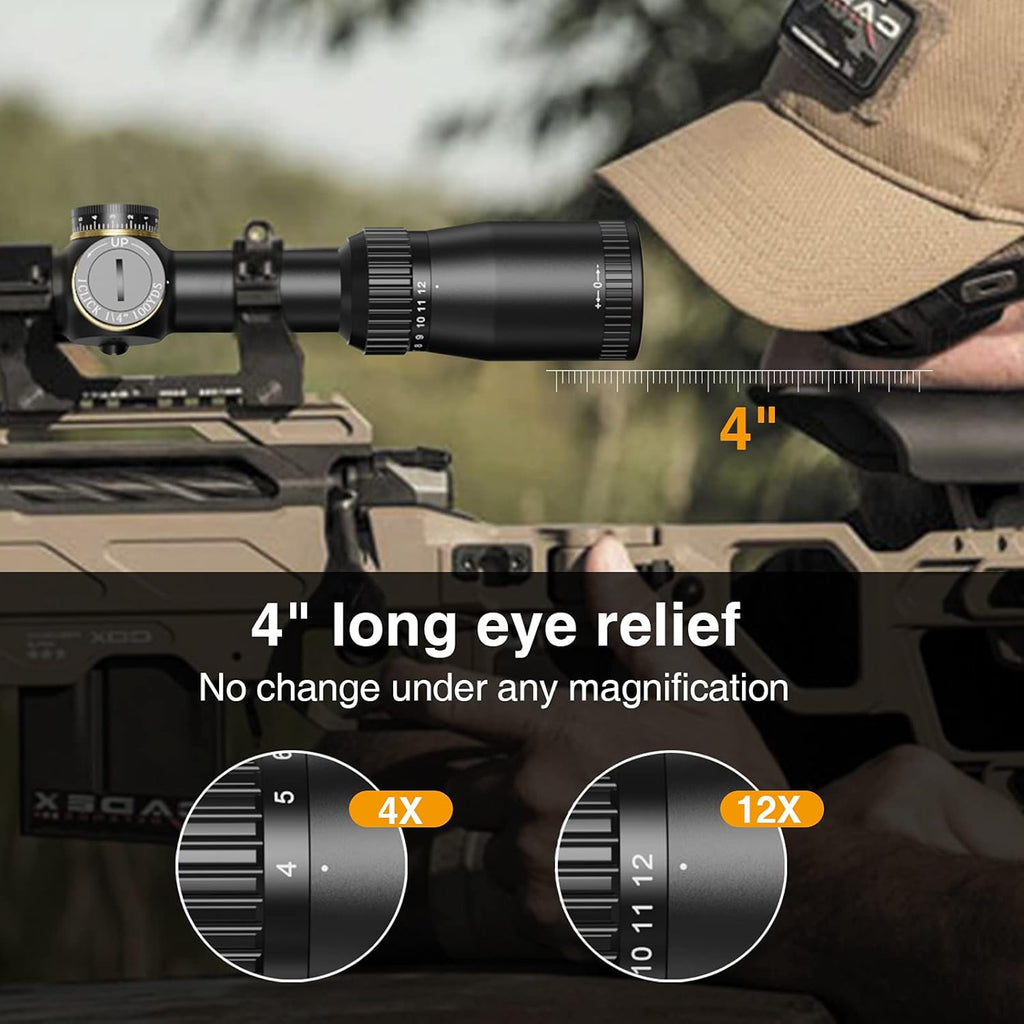 SFP 4-12x40 AO Tactical Rifle Scope with BDC Reticle Optics 1-inch Tube O14037