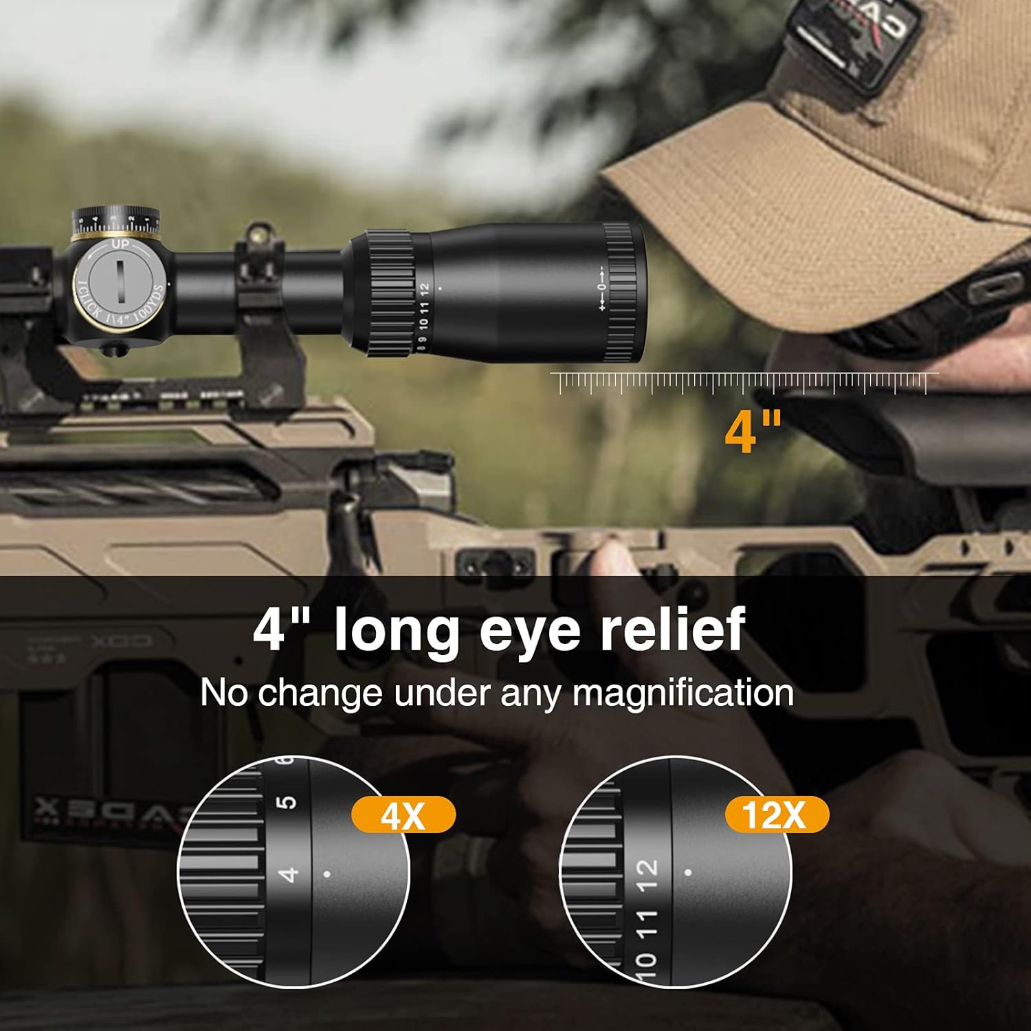 SFP 4-12x40 AO Tactical Rifle Scope with BDC Reticle Optics 1-inch Tube O14037