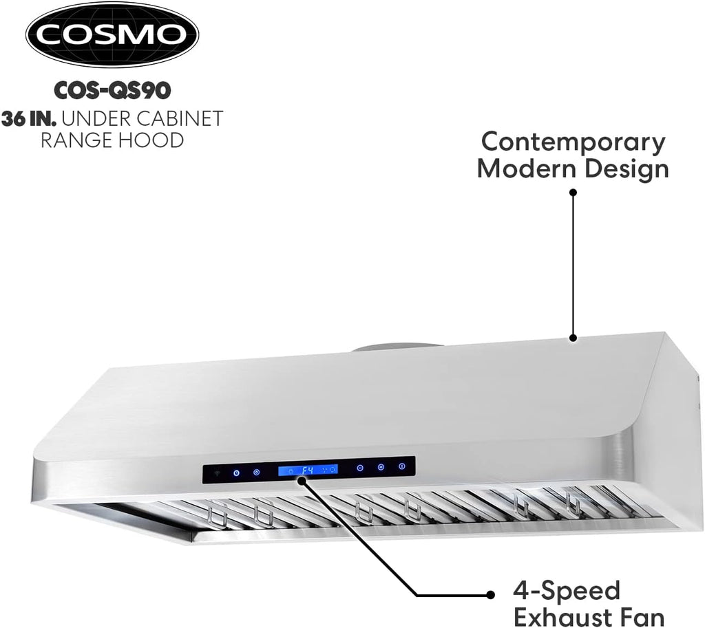 Under Cabinet Range Hood, 500 CFM, 36 in., Stainless Steel W266243