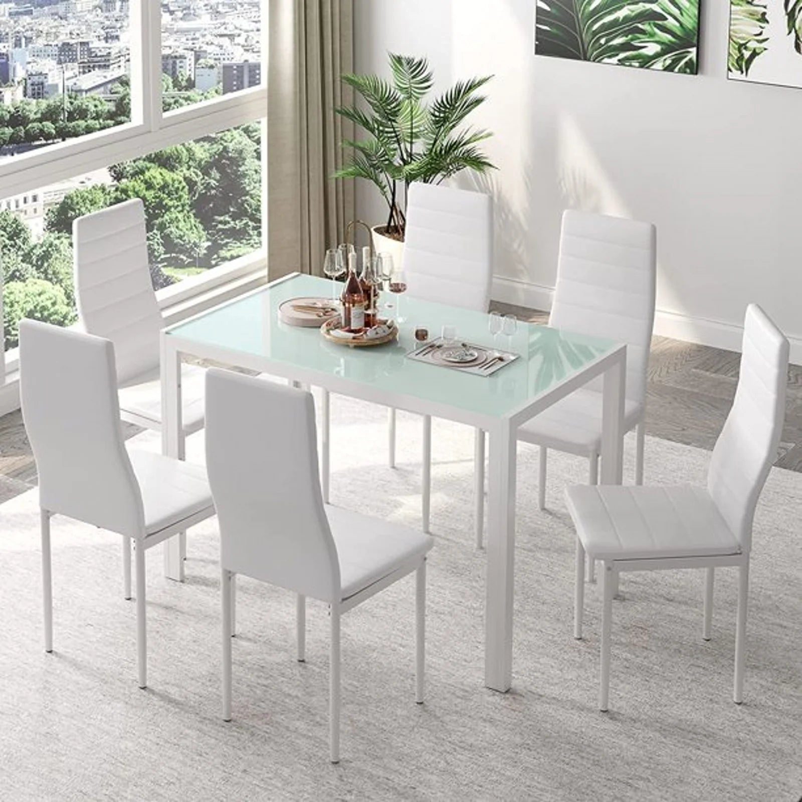 7 Piece Rectangle Dining Table Set U885833