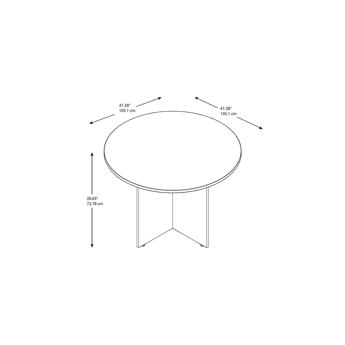 42W Round Conference Table with Wood Base W921