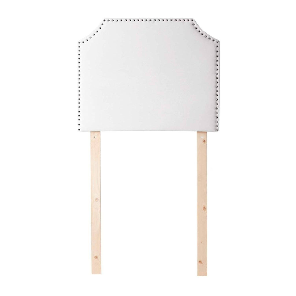 White Plush College Headboard with Legs M613
