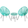 Aqua Green 3-Piece Outdoor Acapulco Chair U331385