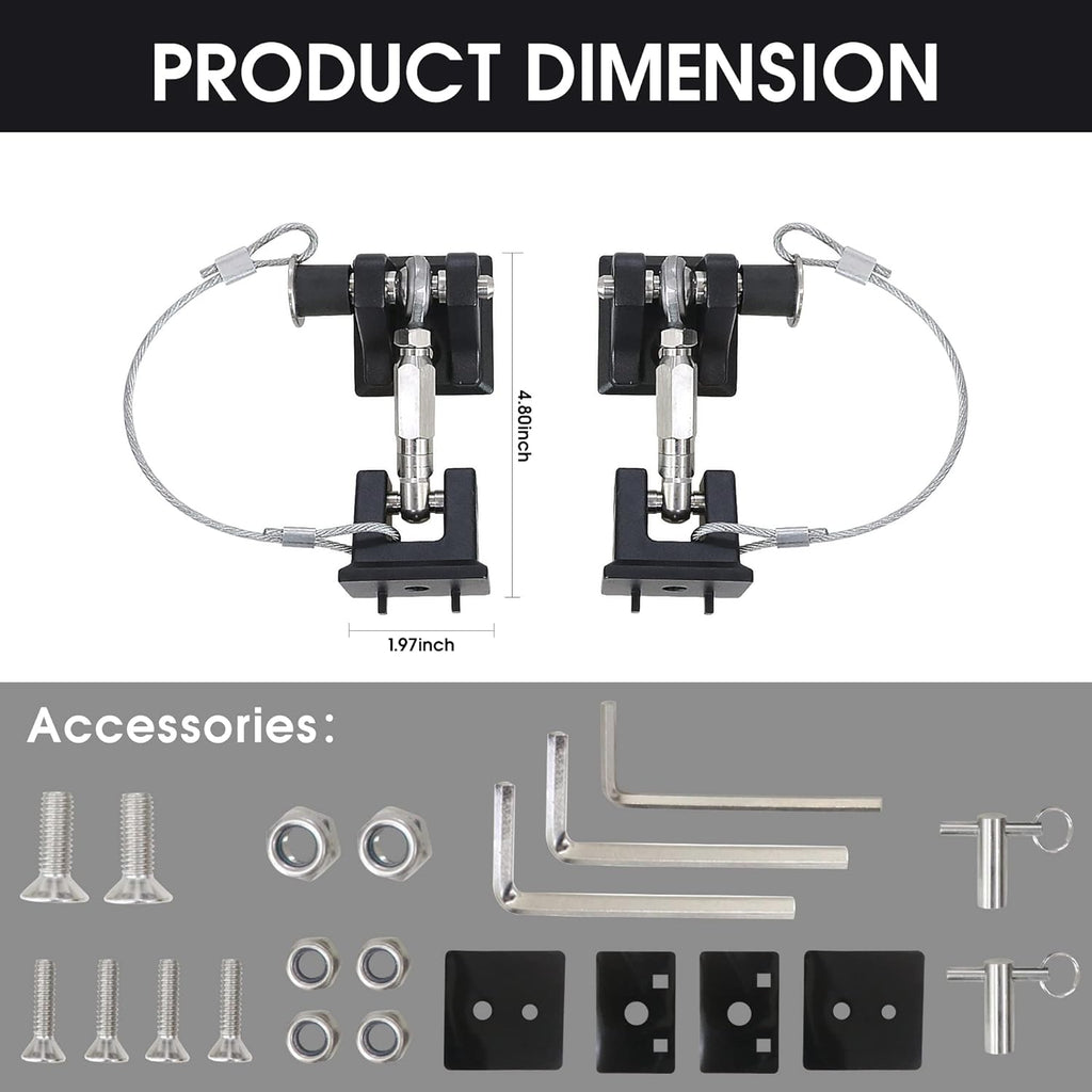 Aluminum Locking Hood Latch Kit for Jeep Wrangler JK H693