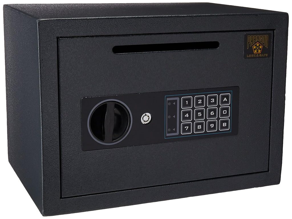 Black Digital Safe Compact Steel Money Security Box with Keypad X179758