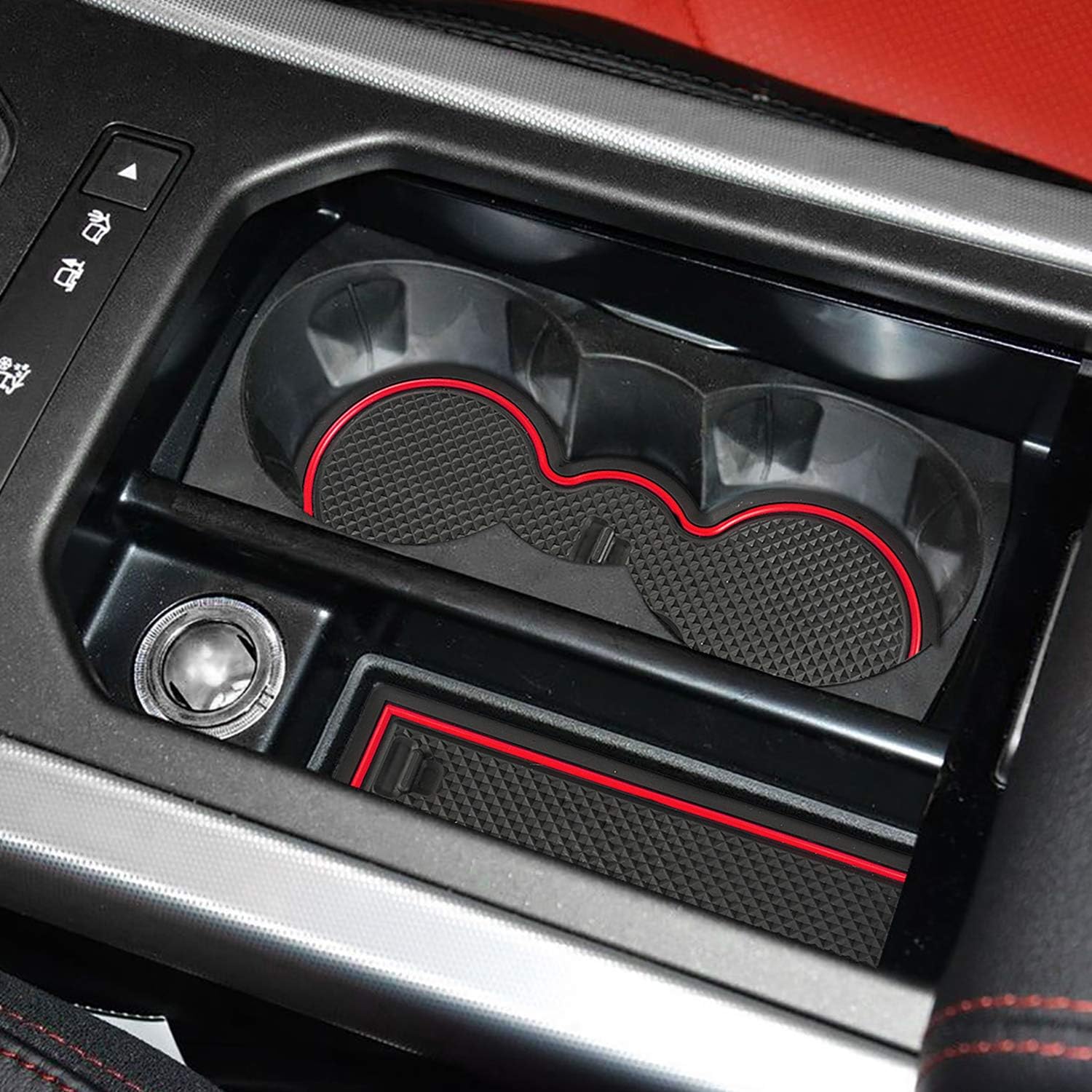 8pcs Anti-dust Mats for Range Rover Evoque Center Console, Cup Holder Inserts, Door Liners (Black) V72502