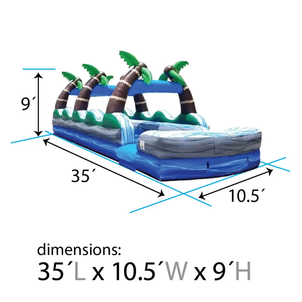 Commercial Inflatable Slip n Slide with Blower, 35' H128052