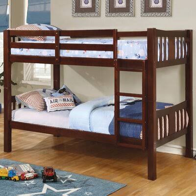 Full Over Full Standard Bunk Bed Dark Walnut H86727