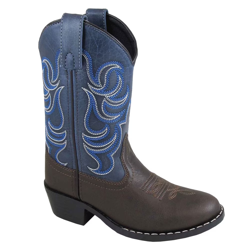 Brown/Navy Kids Western Boots D15788