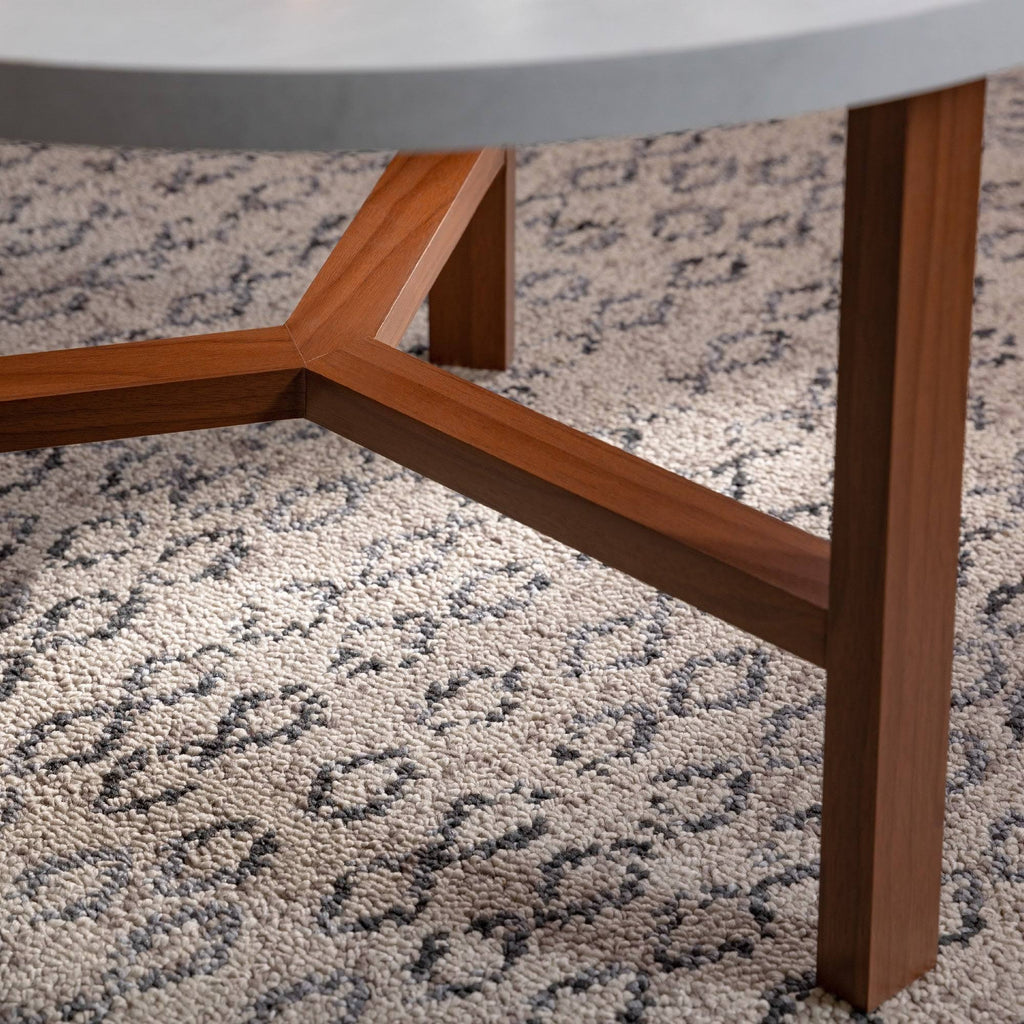Round Faux Marble Top Coffee Table I391